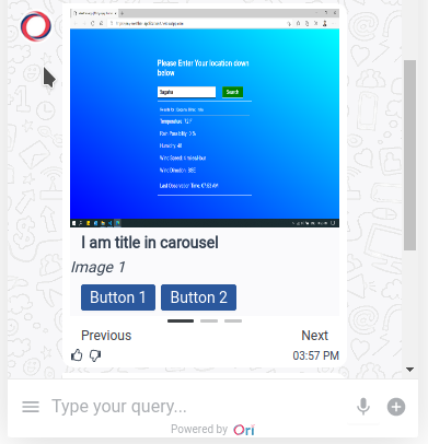 carousel Output message